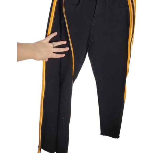 Carmar Black Mia Race Stripe Side Zip Slim Fit Ankle Jeans - Picture 4 of 8